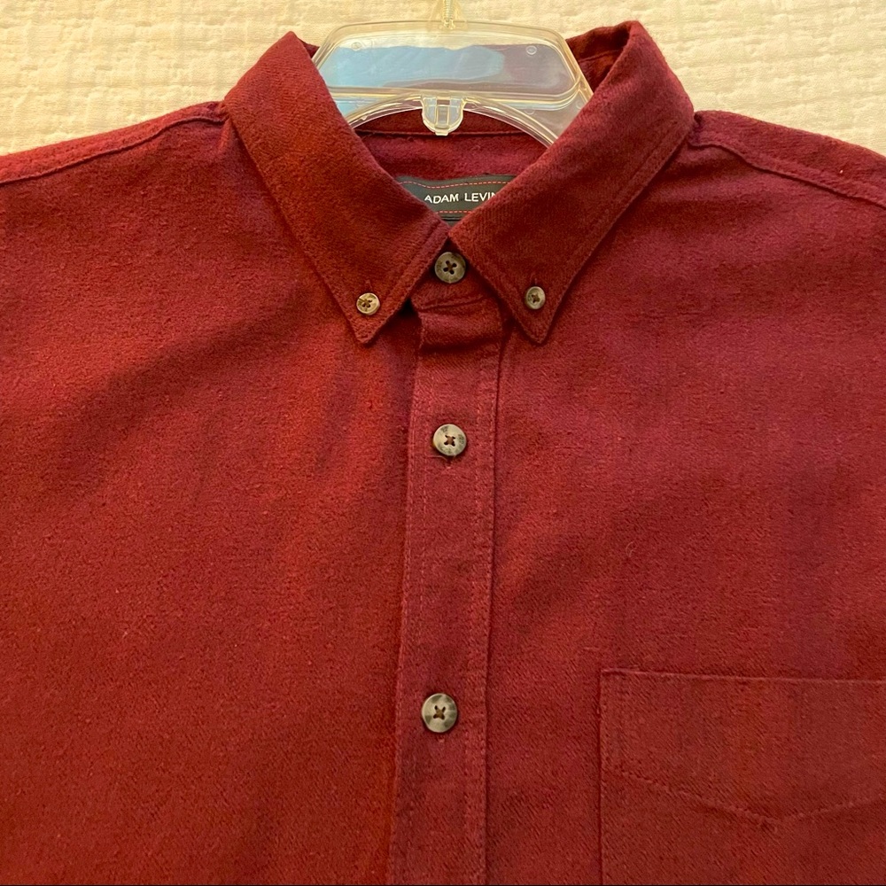 Adam Levine Long Sleeve Button Up Shirt Cranberry